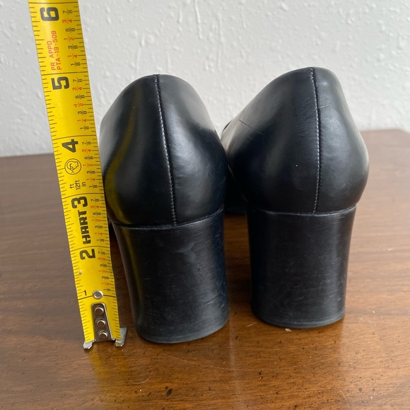 Franco Sarto Black Loafers W/ Chunky Heels Size 8 - Picture 4 of 6